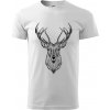 Jeleň kresba - Klasické pánske tričko vyššej gramáže - 2XL ( Biela )