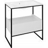 Sapho SKA Industrial SKA konzola pod umývadlo so zásuvkou 750x850x460mm, čierna mat/biela lesk SKA602