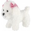 Teddies Pes stojící s mašlemi - 21 cm - bílá