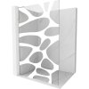 Mexen Kioto L, sprchová zástena Walk-In 120 x 200 cm, 8mm číre sklo biely vzor, brúsená oceľ profil, 800-120-103-97-97