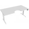 Hobis Pracovný stôl Motion Ergo, PO, 2S, 180x70,5-120,5x90 cm, biela/biela