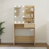 Toaletný stolík s LED dub sonoma 74,5x40x141 cm