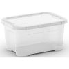 Manutan Plastový úložný box s vekom, priehľadný, 5 l