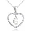 Minet Strieborný náhrdelník písmeno v srdci 