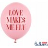 Latexové balóny ružové Love makes me fly 5 ks