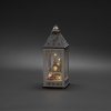 Drevený LED lampáš DOMČEK, biela, 29 x 11 cm