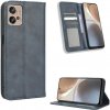 Peňaženkové kožené puzdro MAGNETIC na Motorola Moto G32 - Modrá