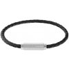 Calvin Klein Čierny kožený náramok pre mužov Modern Grid 35000582