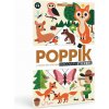 Poppik Náučný samolepkový plagát Lesné zvieratá