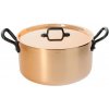 de Buyer Měděný hrnec s poklicí PRIMA MATERA 24cm 5,4l tmavá rukojeť