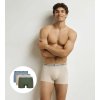 DIM COTTON STRETCH BIO BOXER 3x - Pánske boxerky z organickej bavlny 3 ks - zelená - svetlo hnedá - svetlo modrá svetlomodrá | kaki | krémová XL DIM 3610863352566