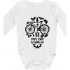 Bike lebka - Body dojčenské s dlhým rukávom - Dlhý r. 6-12 mes ( Biela )