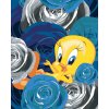 ZUTY Maľovanie podľa čísel - TWEETY A RUŽA (LOONEY TUNES) Rámovanie: vypnuté plátno na rám, Rozmer: 40x50 cm