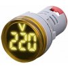 Signálka s voltmetrom AD16-22DSV žltá LED 60-500Vac 29mm /22mm-otvor/ veľké segmenty (R056D)