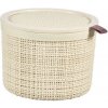 Košík s vekom Curver® JUTE ROUND, 2 lit., béžový, s vekom, 17x13 cm