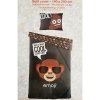 Posteľná bielizeň Emoji Cool Monkey – 140 × 200 cm + 60 × 70 cm, čierna
