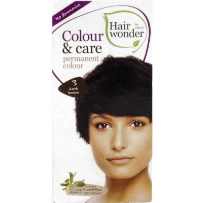 Hairwonder Colour & Care Bio prírodná dlouhotrvající farba na vlasy 3 Dark Brown - tmavo hnedá