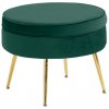 Tempo Kondela Luxusný taburet, smaragdová Velvet látka/chróm zlatý, Art-deco, NOBLIN TYP 1