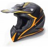 MOTOCYKLOVÁ PRILBA CROSS SAFEBET HF-116 FLAT BLACK Q178 ORANGE M (CHÝBA ECE)