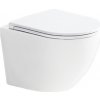 EBS Závesné WC 49,5 x 36 cm Vortex Rimless vrátane sedadla SoftClose, biele