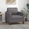 vidaXL Kreslo sivé 60 cm umelá koža 359109