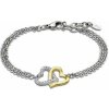 Oceľový náramok so zlátením prepojené srdiečka Lotus Style LS2117-2/1