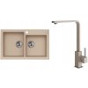 Alveus SET A20183 Beige 55 SETA20183 - Drez Granitový Rock 90 - 780x480mm, vanička 340x400x180mm, 340x350x180mm + bateria Afra
