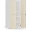 Kancelárska policová skriňa PRIMO WHITE s dverami, 1781 x 800 x 600 mm, biela/breza