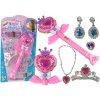 interaktívna čarovná palička s projektorom hviezd a doplnkami pre vílu, ružová