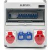 ELSYBOX P693F01120F Zásuvková skrinka 1x CEE 16A, 1x 32A, 2x 230 V, IP44, istená, s prúdovým chráničom