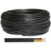 CABLETECH LEXTON telefónny kábel 4-žilový plochý 100m, čierny LXK512