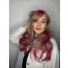 Žiarivá blond parochňa Sabrina s ružovými korienkami a končekmi