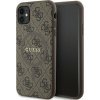 Guess Guess GUHMN61G4GFRW pevný kryt pro iPhone 11 6.1 / Xr hnědý/hnědý 4G Collection kožený kovový logo MagSafe