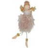 AbLine Vianočná ozdoba anjel s ružovým perím 20 cm