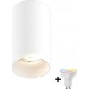 | Zuma Line 92679-N - LED RGBW stmievateľné bodové svietidlo TUBA 1xGU10/4,8W/230V biele + diaľkové ovládanie | ZL0279+AI2382