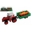 Teddies Traktor s vlekom s kombajnovým valcom plast 46cm na zotrvačník 2 farby