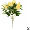 Kytica ruža, eucalypt, zeleň 49cm žltá 247682ZL - Umelé kvety
