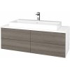 Dreja Kúpeľňová skrinka MODULE SZZ4 120 umývadlo Glance - N01 Biela lesk / D27 Cognac