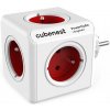 Cubenest Powercube Original, 5× zásuvka, bílá/červená, dětská pojistka, uzemnění, max. 16A/250V~3680W/50-60Hz