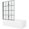 Mexen Vega obdĺžniková vaňa 160 x 70 cm s obkladom a 2-krídlovou zástenou 120 cm, Čierny vzor - 550116070X9212027077