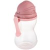 Canpol Babies Športová fľaša so silikónovou slamkou 370 ml 12 m+ ružová