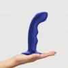 Dildo vibračné Strap-on-me Tapping Wave modré M