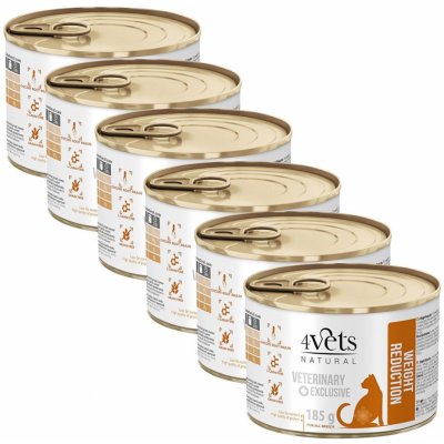 4Vets Cat Natural Veterinary Exclusive WEIGHT REDUCTION 6 x 185 g