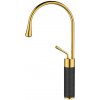 Invena Stone, vysoká umývadlová batéria h-455, čierna-zlatá, INV-BU-03-W17-V
