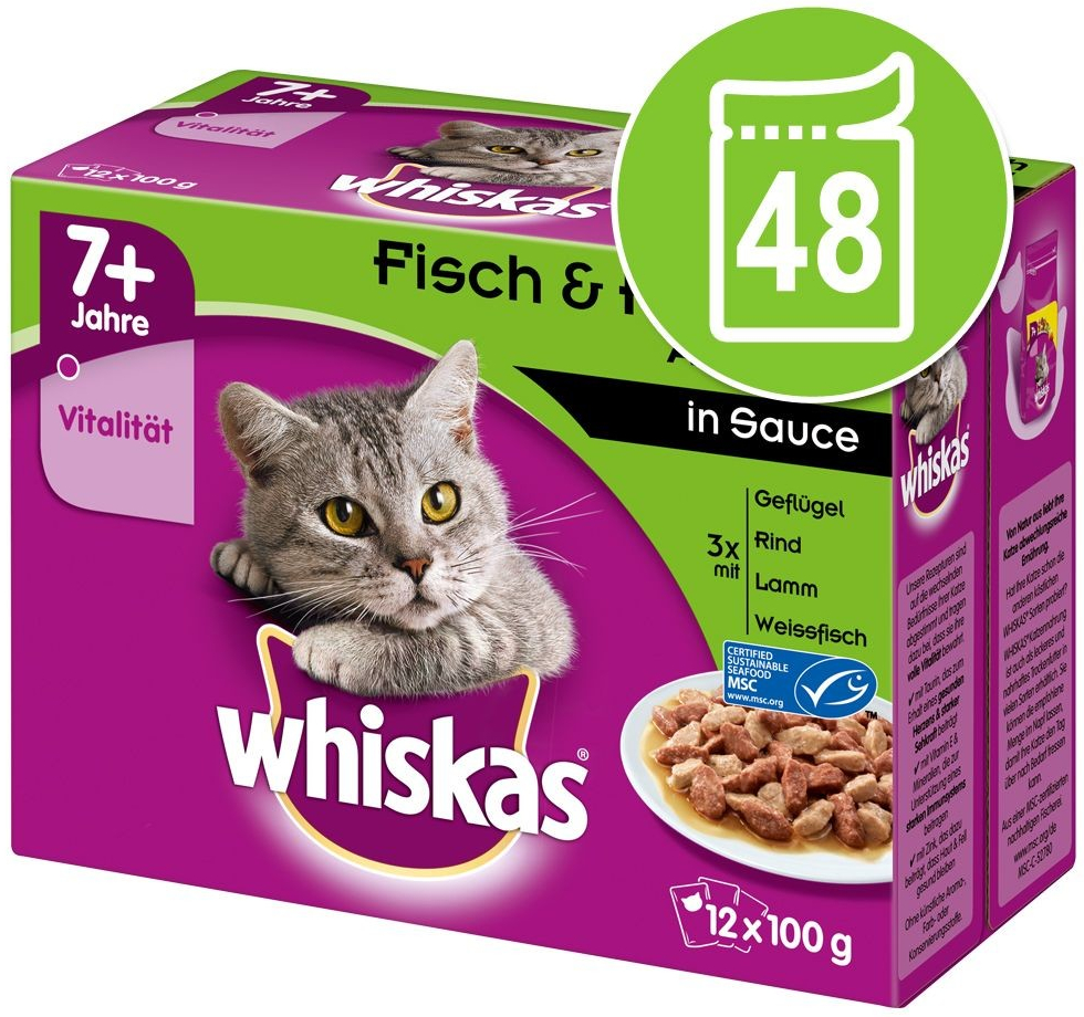 Whiskas Senior Ragout 7+ hydinový výber v želé 48 x 85 g