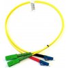FIBRAIN Optický patchcord SC/APC - LC/PC 3m, Gold, 2.8mm, duplex, SM, G657A1