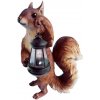 Strend Pro Dekorácia MagicHome Gecco, Veverička s lampášikom, polyresin, 29x19x41 cm