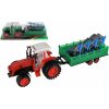Teddies Traktor s vlekem s pluhem - na setrvačník - 53 cm