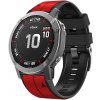 Double silicon QuickFit remienok pre Garmin 22mm - Červeno/Čierny IR-AWGW-0291