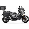 Kompletná sada čiernych hliníkových kufrov SHAD TERRA BLACK, 37L topcase 36L/36L bočné kufre, vrátane montážnej sady a platne SHAD HONDA X-ADV 750